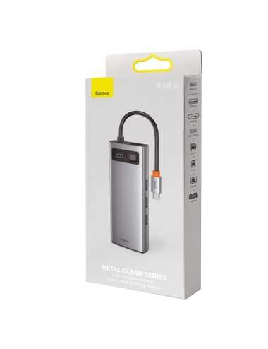 Hub 9in1 Baseus Metal Gleam Series, USB-C to 3x USB 3.0 + HDMI + USB-C PD + Ethernet RJ45 + microSD/SD + VGA | Αντάπτορες/Μετατροπείς