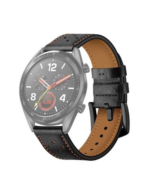 Λουράκι TECH-PROTECT GENUINE LEATHER 22 mm για HUAWEI WATCH GT/GT2/PRO/GTR2 - Black