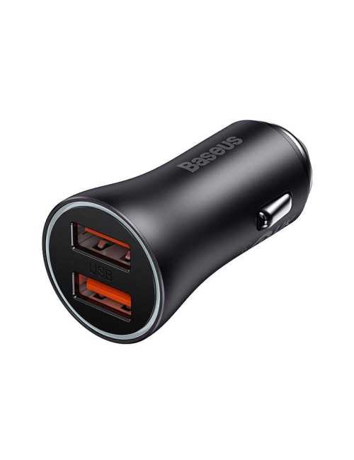 Baseus Φορτιστής Αυτοκινήτου Golden Contactor Max, 2x USB, 60W (Ανθρακί)