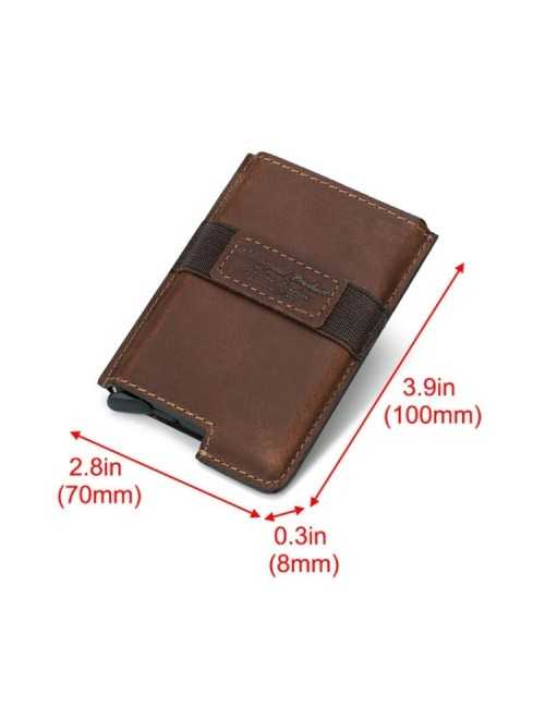 HUMERPAUL BP977 RFID Anti-Theft Card Box Leather Automatic Credit Card Set (Black)