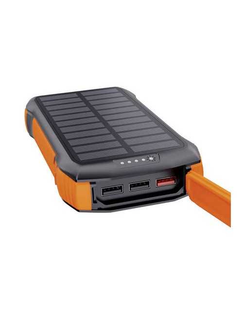 Choetech B567 Solar power bank with inductive charging 3x USB 20000mAh 20W / QC 18W / Qi 10W (black-orange)