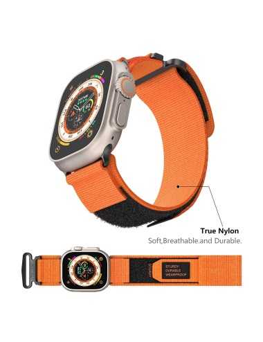 AW Nylon Two-Section Watch Band For Apple Watch 44/45/49mm (Orange) | Λουράκια