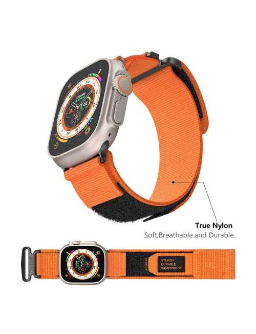 AW Nylon Two-Section Watch Band For Apple Watch 44/45/49mm (Orange)