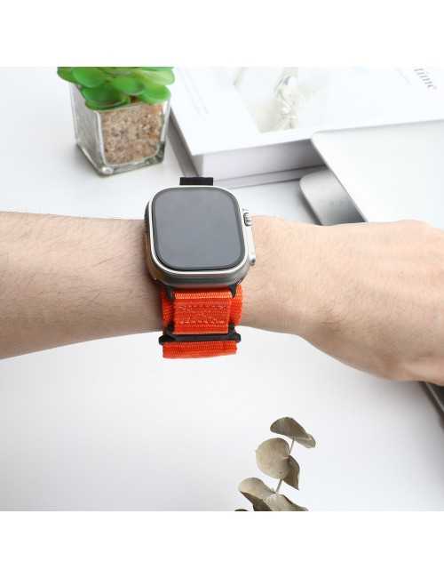 AW Nylon Two-Section Watch Band For Apple Watch 44/45/49mm (Orange)