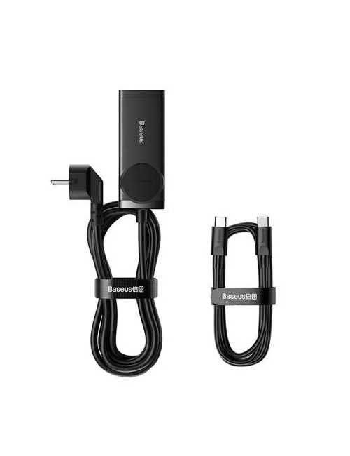 Baseus GaN3 Pro wall charger / powerstrip 2xUSB + 2xUSB-C + AC, 100W (black)