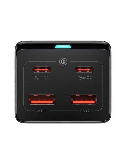 Baseus GaN3 Pro wall charger / powerstrip 2xUSB + 2xUSB-C + AC, 100W (black)
