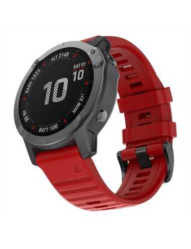SOFT SILICONE SPORT WATCH BAND για GARMIN 7/EPIX  - Red