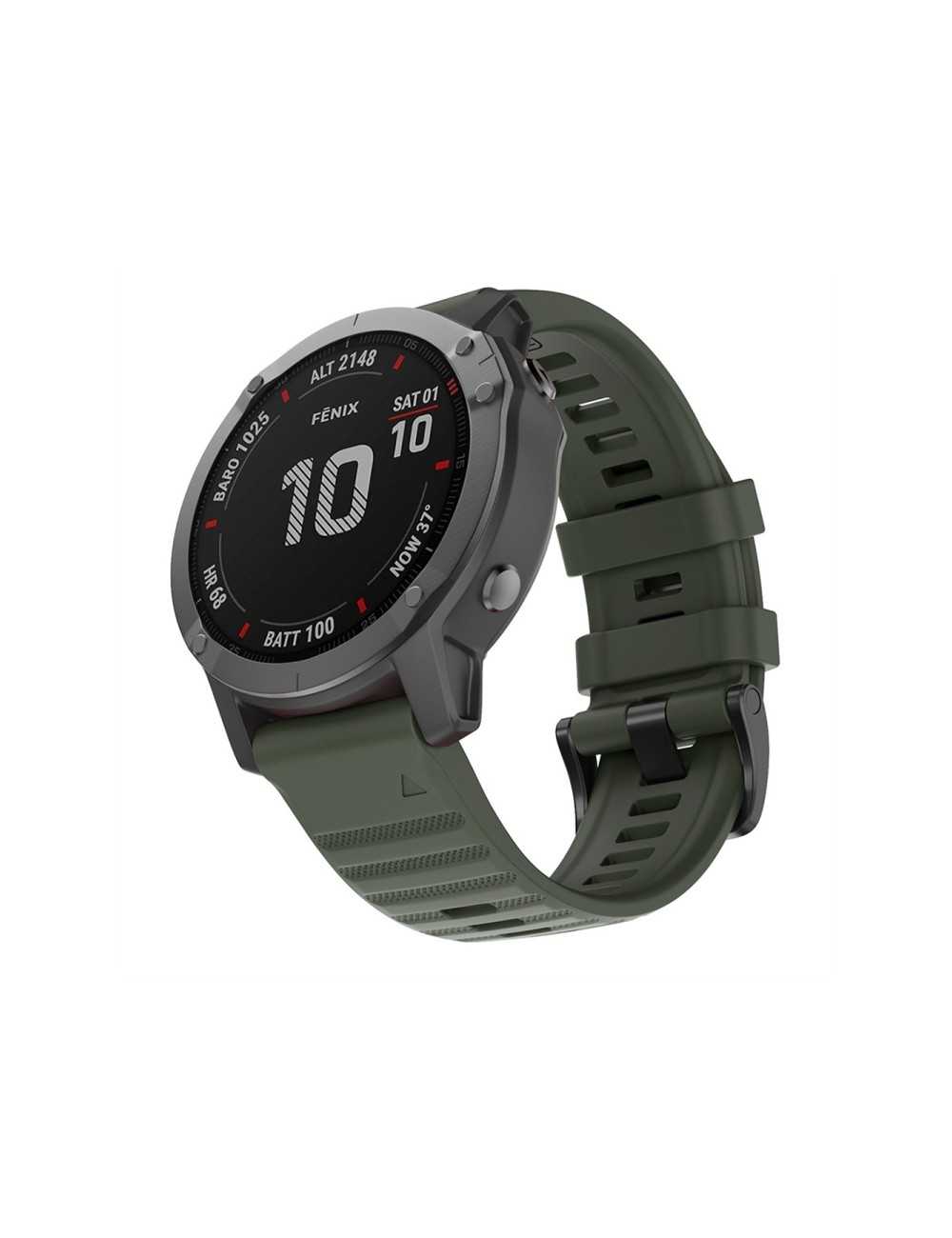 SOFT SILICONE SPORT WATCH BAND για GARMIN 7/EPIX  - Army Green