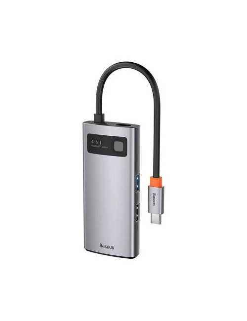 Baseus Docking Station 4in1 Metal Gleam Series, USB-C σε USB 3.0 + USB 2.0 + HDMI + USB-C PD (Ασημί)