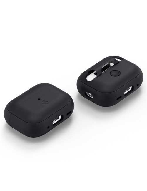 Spigen Case Silicone Fit Black + Strap Phantom Green - AirPods Pro (2nd Gen)