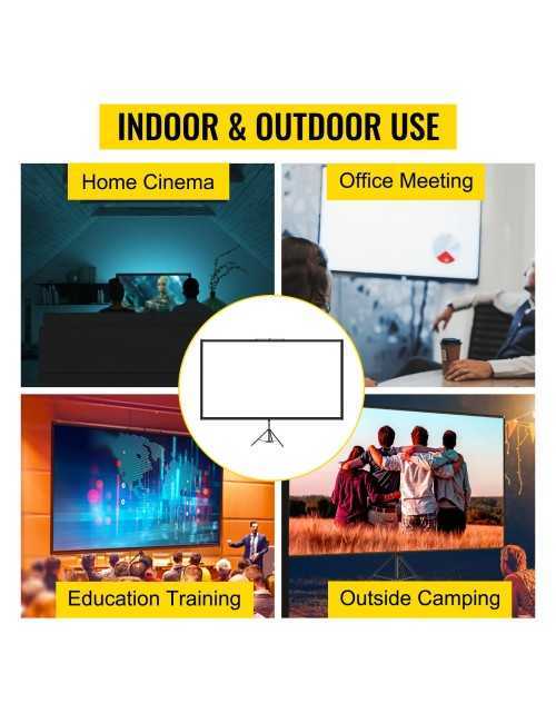 Οθόνη Προβολής Projector Δαπέδου VEVOR DM-ABS-90 με Λόγο Εικόνας 16:9 4K 200x113cm / 90"
