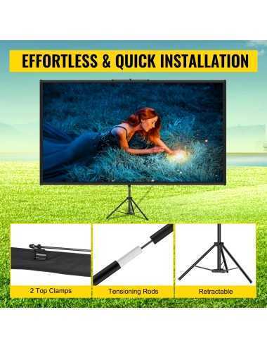 Οθόνη Προβολής Projector Δαπέδου VEVOR DM-ABS-70 με Λόγο Εικόνας 16:9 4K 160x95cm / 70" | Αξεσουάρ Projectors