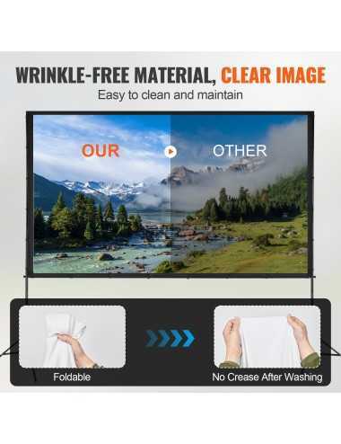 Οθόνη Προβολής Projector Δαπέδου VEVOR ZG-LJ150 με Λόγο Εικόνας 16:9 4K 4202 x 650 x 2746mm / 150" | Αξεσουάρ Projectors