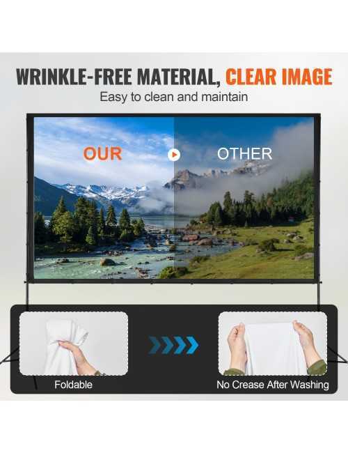 Οθόνη Προβολής Projector Δαπέδου VEVOR ZG-LJ150 με Λόγο Εικόνας 16:9 4K 4202 x 650 x 2746mm / 150"