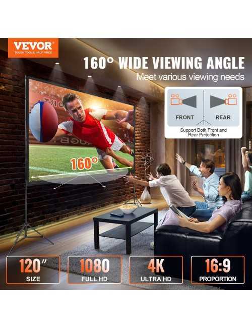 Οθόνη Προβολής Projector Δαπέδου VEVOR ZG-LJ150 με Λόγο Εικόνας 16:9 4K 4202 x 650 x 2746mm / 150"