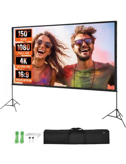 Οθόνη Προβολής Projector Δαπέδου VEVOR ZG-LJ150 με Λόγο Εικόνας 16:9 4K 4202 x 650 x 2746mm / 150"