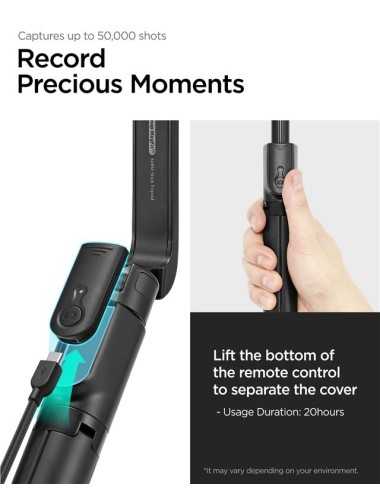 Spigen S580W Bluetooth Selfie Stick , Universal, Black AMP07659 | Selfie Stick