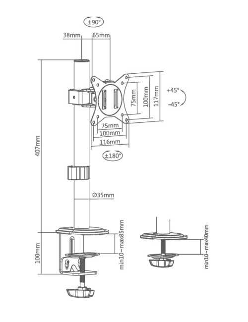 Superior Electronics Βάση Γραφείου Οθόνης έως 32" (SUPSPC001)