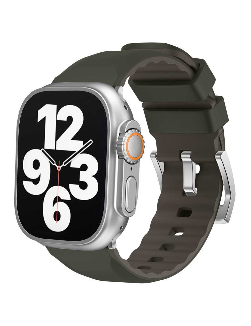 Λουράκι KALEBOL για Apple Watch 10 46mm / Ultra 2 / Ultra 49mm / 9 8 7 45mm Silicone Dual Color - Blackish Green