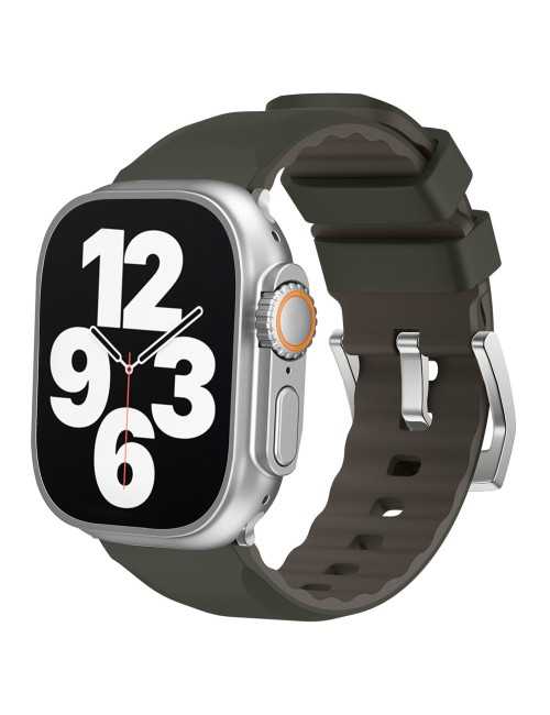 Λουράκι KALEBOL για Apple Watch 10 46mm / Ultra 2 / Ultra 49mm / 9 8 7 45mm Silicone Dual Color - Blackish Green