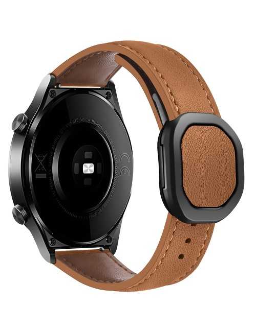 Λουράκι KALEBOL 22mm για Huawei Watch 4 / 4 Pro / GT 4 46mm Nautilus Magnetic Buckle Genuine Cow Leather - Brown
