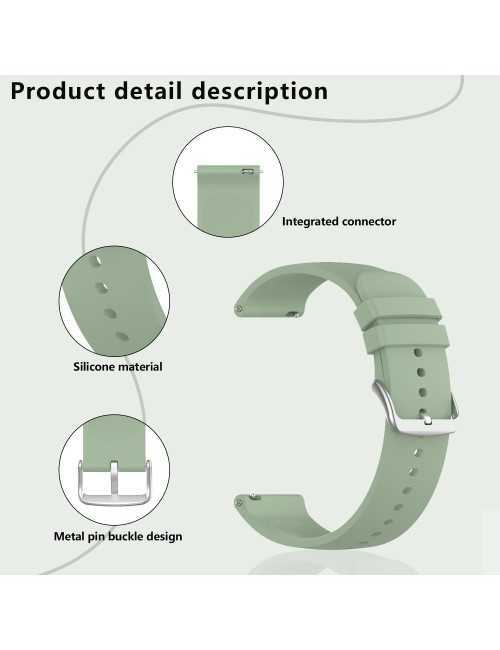 Λουράκι KALEBOL 20mm Silicone Strap για Huawei Watch GT 3 42mm / GT 3 Pro 43mm Round End - Light Pink