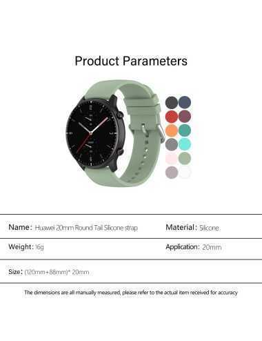 Λουράκι KALEBOL 20mm Silicone Strap για Huawei Watch GT 3 42mm / GT 3 Pro 43mm Round End - Light Pink | Λουράκια