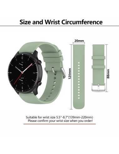 Λουράκι KALEBOL 20mm Silicone Strap για Huawei Watch GT 3 42mm / GT 3 Pro 43mm Round End - Dark Grey | Λουράκια