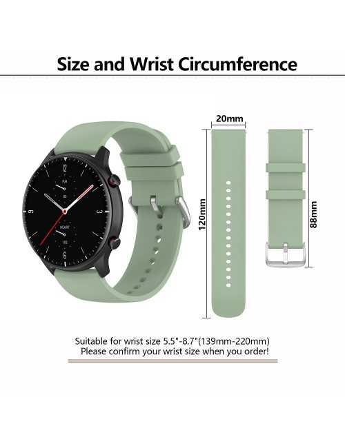 Λουράκι KALEBOL 20mm Silicone Strap για Huawei Watch GT 3 42mm / GT 3 Pro 43mm Round End - Dark Grey