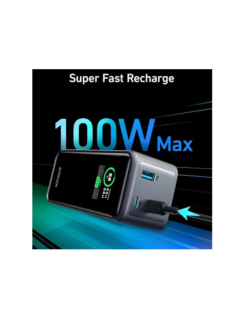 Anker Prime Powerbank, 20000mAh, 200W, QC + PD, Black (A1336011)