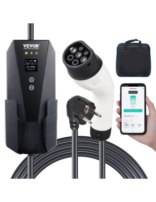 Vevor Φορητός Μονοφασικός Σταθμός Φόρτισης με οθόνη 3.7kW Type 2 (EV-B06-EU003B)