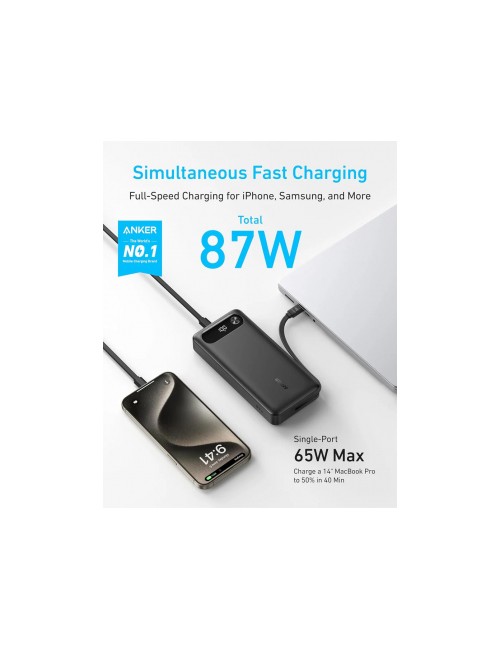 Anker PowerCore 20000mAh Powerbank 87W, QC + PD, Black (A1383H11)