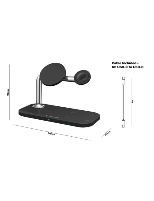 Mobile Origin 3in1 Wireless Magnetic Charger MO1 White