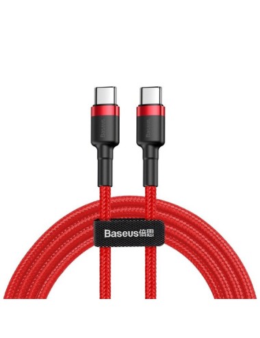 Baseus Καλώδιο USB-C σε USB-C Cafule PD2.0 60W για Γρήγορη Φόρτιση (20V/3A) 2m (Κόκκινο)