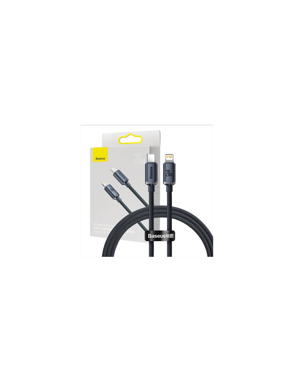 Baseus Καλώδιο USB-C σε Lightning Crystal Shine, 20W, 1.2m (Μαύρο)