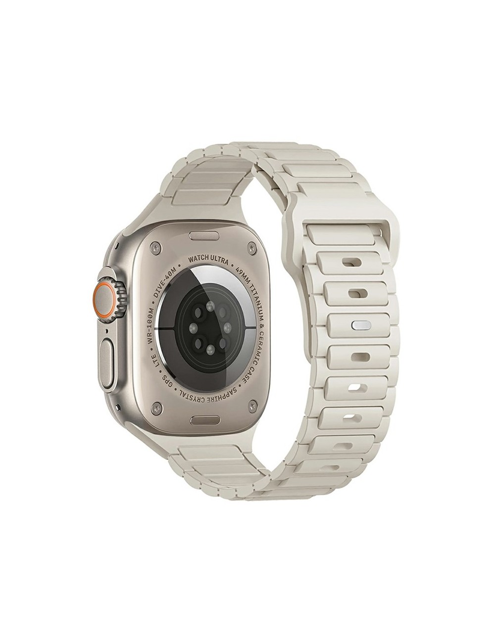 Λουράκι KALEBOL για Apple Watch 10 46mm / Ultra 2 / Ultra 49mm / 9 8 7 45mm Three Bead Silicone Band - Starlight