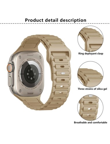 Λουράκι KALEBOL για Apple Watch 10 46mm / Ultra 2 / Ultra 49mm / 9 8 7 45mm Three Bead Silicone Band - Starlight | Λουράκια