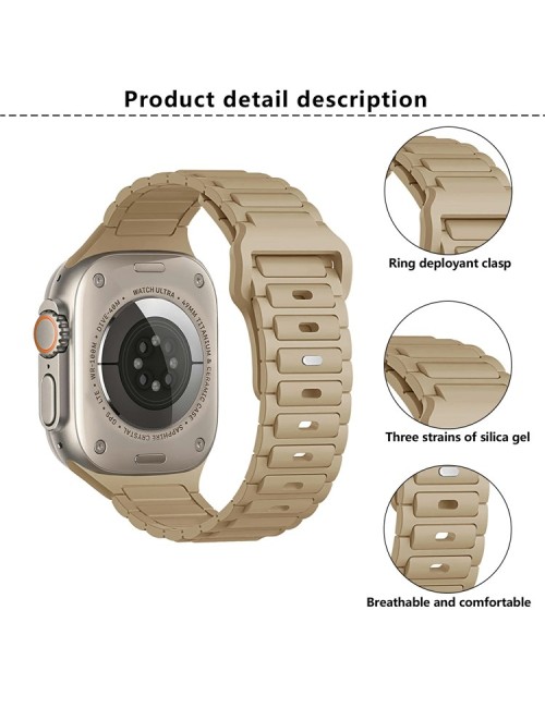 Λουράκι KALEBOL για Apple Watch 10 46mm / Ultra 2 / Ultra 49mm / 9 8 7 45mm Three Bead Silicone Band - Midnight Blue