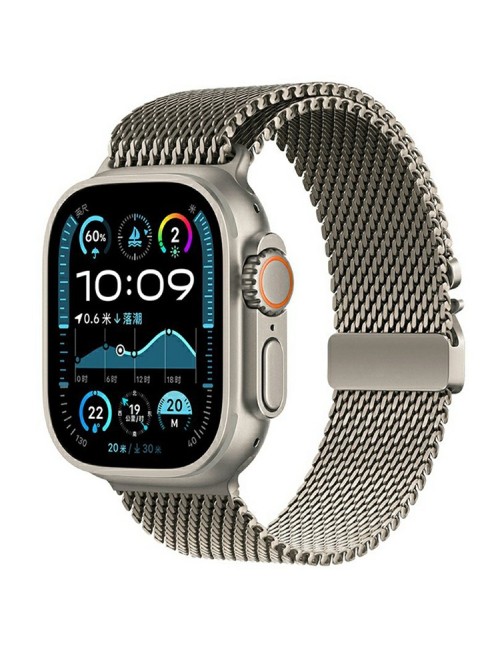 Λουράκι KALEBOL για Apple Watch 10 46mm / Ultra 2 / Ultra 49mm / 9 45mm Parachute Buckle Milanese Stainless Steel  - Titanium