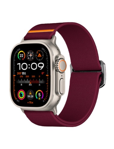 Λουράκι KALEBOL για Apple Watch 10 46mm / Ultra 2 / Ultra 49mm / 9 8 7 45mm Nylon Watch Strap - Wine Red | Λουράκια