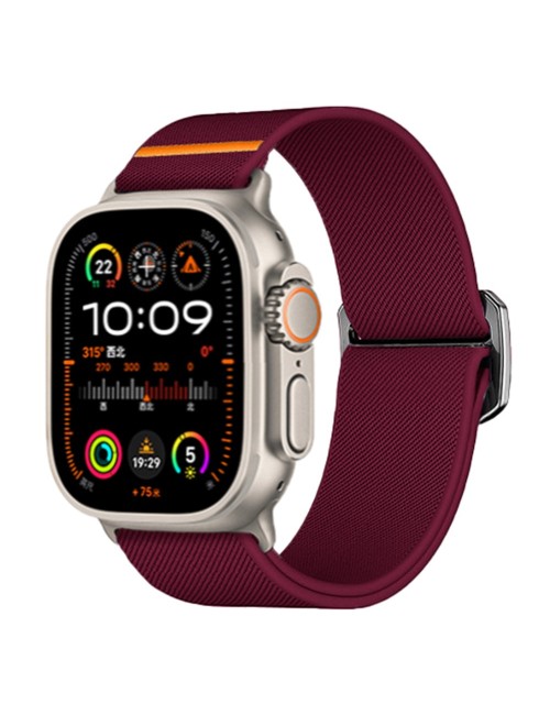 Λουράκι KALEBOL για Apple Watch 10 46mm / Ultra 2 / Ultra 49mm / 9 8 7 45mm Nylon Watch Strap - Wine Red