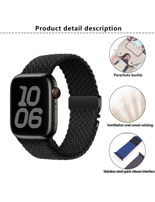 Λουράκι KALEBOL για Apple Watch 10 46mm / Ultra 2 / Ultra 49mm / 9 8 7 45mm Parachute Buckle Watch Strap - Black