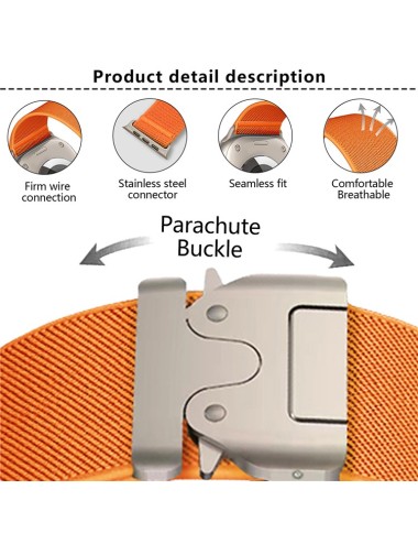 Λουράκι KALEBOL για Apple Watch 10 46mm / Ultra 2 / Ultra 49mm / 9 8 7 45mm Parachute Buckle - Black | Λουράκια