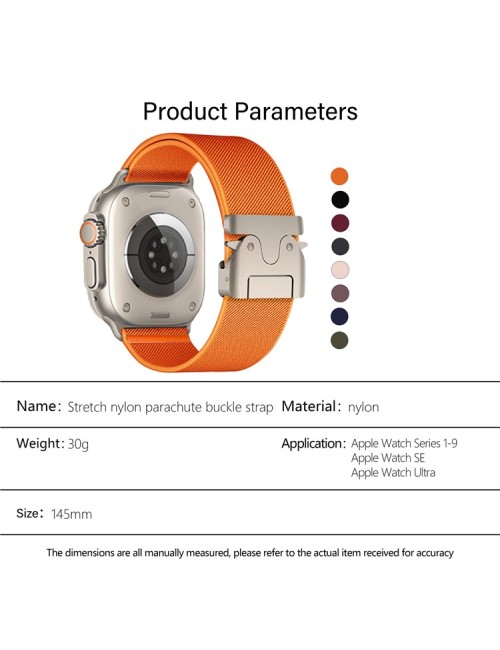 Λουράκι KALEBOL για Apple Watch 10 46mm / Ultra 2 / Ultra 49mm / 9 8 7 45mm Parachute Buckle - Black