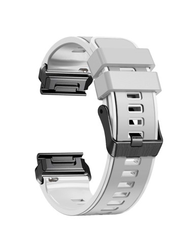 Λουράκι KALEBOL KLB-SSGJ-001 ΓΙΑ Garmin Fenix 7X / 7X Pro Silicone Watch Band 26mm - Grey+White | Λουράκια