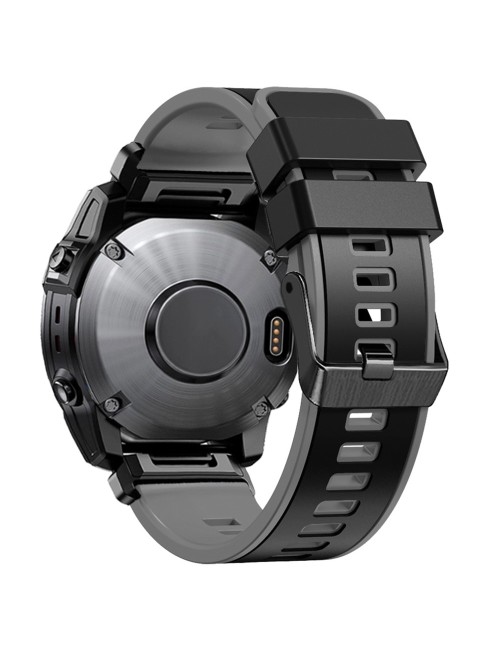 Λουράκι KALEBOL KLB-SSGJ-001 ΓΙΑ Garmin Fenix 7X / 7X Pro Silicone Watch Band 26mm - Black+Grey
