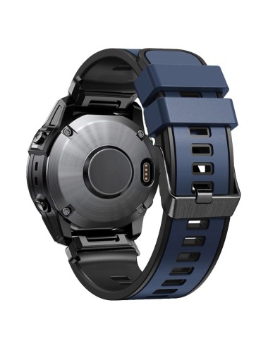 Λουράκι KALEBOL KLB-SSGJ-001 ΓΙΑ Garmin Fenix 7X / 7X Pro Silicone Watch Band 26mm - Dark Blue+Black