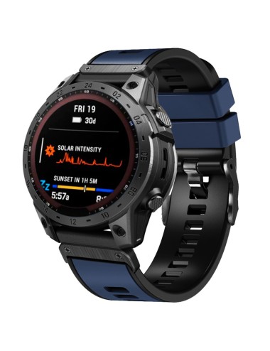 Λουράκι KALEBOL KLB-SSGJ-001 ΓΙΑ Garmin Fenix 7X / 7X Pro Silicone Watch Band 26mm - Dark Blue+Black | Λουράκια