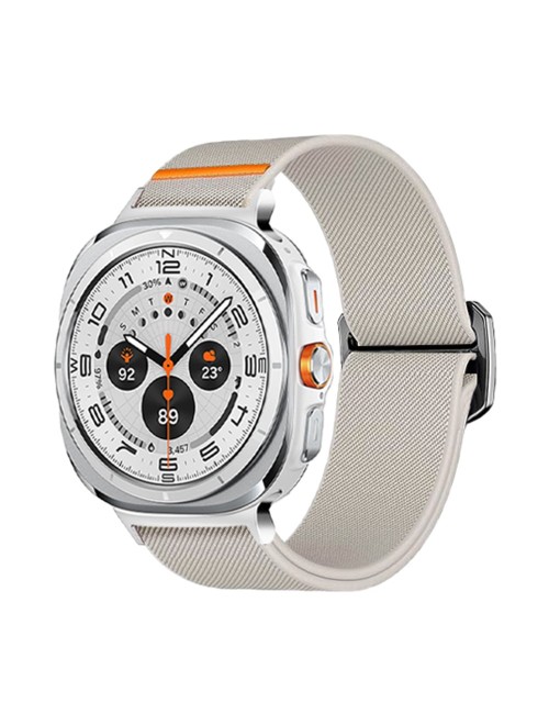 Λουράκι KALEBOL για Samsung Galaxy Watch Ultra 47mm Elastic Band with Bull Head Buckle - Starlight