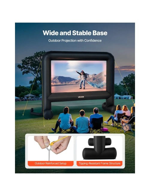 Φουσκωτή Οθόνη Κινηματογράφου VEVOR QC-ZJ-16FTD 16:9 (113" x 61") με Τσάντα Μεταφοράς